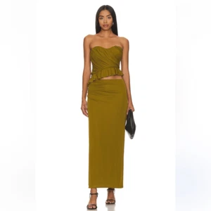 NBD Beeba Bustier set green knit skirt top dress outfit Revolve S - Picture 1 of 15