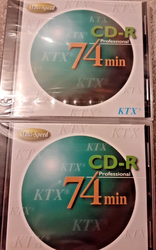 2x new blank cd-r 74min cd discs ktx sealed music data games copy  burn rec pro - Image 1 of 1