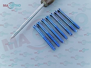 4.0mm Veterinary Cannulated Cancellous Screw Partial Thread Titanium 70 PCs Set - Picture 1 of 6
