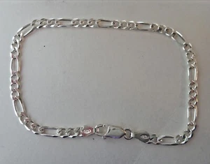 8" Sterlingsilber 3,5 mm Figaro Gliederarmband oder kleines Fußkettchen - Bild 1 von 4
