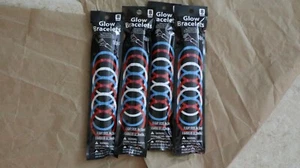 Leuchtarmbänder 32 Leuchtstäbe rot blau weiß leuchten im Dunkeln Party Gastgeschenke - Bild 1 von 2