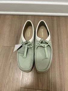 Clarks Originals Mens Wallabee Moccasin Green Leather Casual  Shoes - Picture 1 of 11