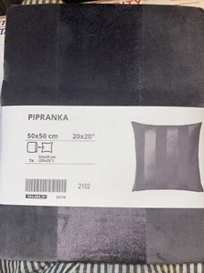 Ikea PIPRANKA Cushion cover gray Black Strip 20x20" 704.889.31 - Picture 1 of 8