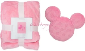 Juego de almohada y tiro de felpa rosa lechón Mickey Mouse de los parques de Disney nuevo con etiquetas - Imagen 1 de 5