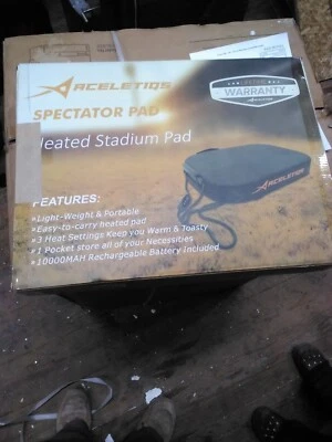 ACELETIQS Portable Heating Pad Stadium Seat Cushion for Bleachers | USB Battery Pack In...