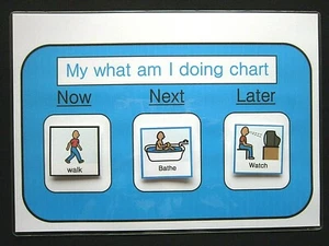 A4 LO QUE ESTOY HACIENDO CARTA AHORA SIGUIENTE LATER - TDAH Autismo PECS Demencia Alzheimer - Imagen 1 de 20