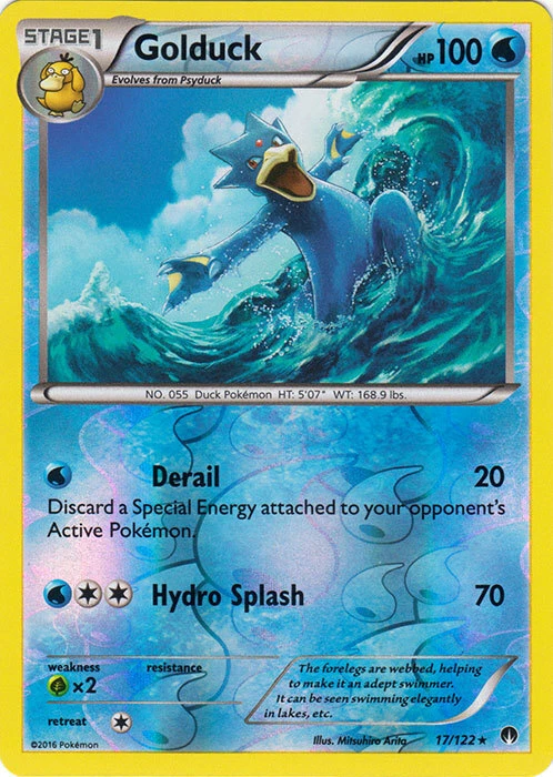 Golduck - 17/122 - Rare - Reverse Holo x1 - Lightly Played - XY BREAKPoint