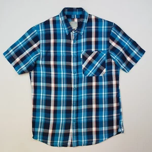Bench Mens Flannel Shirt Soft Small Regular Fit Blue Check Plaid Tartan PRISTINE - Picture 1 of 13
