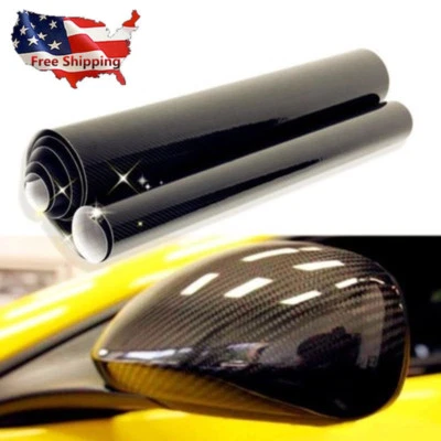 Calcomanía adhesiva de vinilo de fibra de carbono para camioneta de remolque de camioneta automática 12"x60" 1X Foto 1 de 4