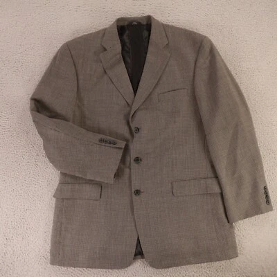 Chaqueta Haggar L LT Blazer Beige Marrón Negro Tejido Cesta Poliéster Lana 44L Foto 1 de 4