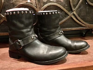 INCI Black Faith Damen 7,5 M Biker/Ingenieur Harness Stiefel mit silbernen Nieten - Bild 1 von 12