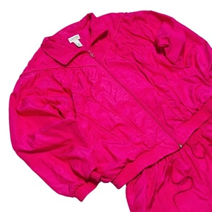 Lavon Vintage 90s Windbreaker Trainingsanzug passende Jacke und Hose Hot Pink XL - Bild 1 von 8
