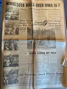 Minnesota Gophers 11/6/1949 Minneapolis newspaper vs Iowa Hawkeyes - Picture 1 of 4