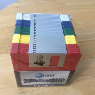25 X AT &T IBM FORMATTED 3.5 INCH DS/HD DISKETTES NEW & SEALED - Image 1 of 4
