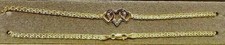 Heart Diamond Anklet #703Y-Free Ship! New 14k Solid Gold Interlocking