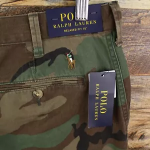 POLO RALPH LAUREN pantaloncino uomo mimetico taglia 32 relaxed cotone zip nuova con etichetta - Foto 1 di 10