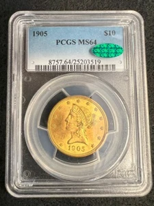 1905 $10 Gold Liberty With Motto PCGS MS64 (CAC) NICE! - Picture 1 of 4