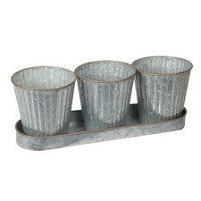 Gracie Oaks Ryalson Metal Pot Planter Set of 3