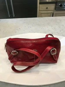 RED LEATHER PURSE CUOIERIA FIORENTINA MINT IN DUST BAG ITALIAN ITALY  - Picture 1 of 5