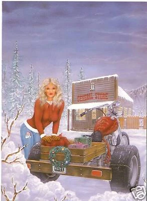 Motorcycle Christmas Greeting Cards with Harley Davidson looking Graphics DP-10 - Image 1 of 4