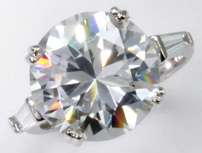 10 Kt extra Brillante W/Baguette Top Russo Qualità Zirconia Cubica Bling 10 - Immagine 1 di 3