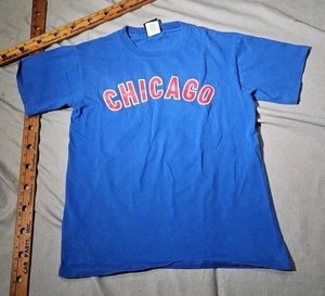 VTG Ryne Sandberg Chicago Cubs Shirt Mens M Blue Majestic 90s Cooperstown Tee - Picture 1 of 12