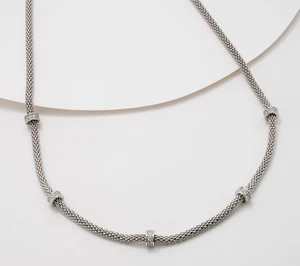 Diamonique Italia Sterling Silver Popcorn Station Necklace - Picture 1 of 1