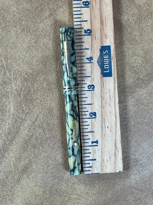 Ritxie Black Green and Cream Fountain Pen Celluloid - Image 1 of 4