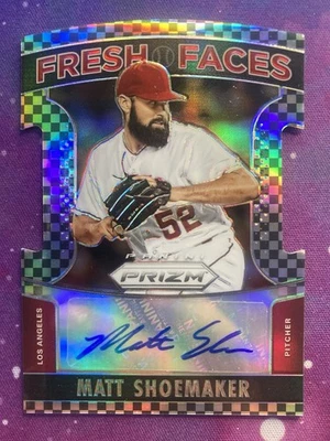 2015 Prizm Fresh Faces Signature Black and White Checker #3 Matt Shoemaker /75 - Image 1 of 3