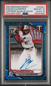 2024 Bowman Draft Kaelen Culpepper 1st Bowman Auto Blue Wave /150 PSA10/10๐ฅ๐ฅ๐ฅ - Picture 1 of 3