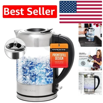 Elegante Hervidor Eléctrico 1.7L con LED, 1500W, Apagado Automático, Tapa Fácil Llenado Foto 1 de 4