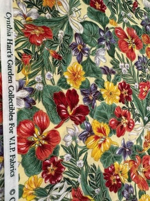 Tela de algodón Cranston Cynthia Hart's Garden por HALF YARDA FLORAL Edredón Coser Artesanal Foto 1 de 4