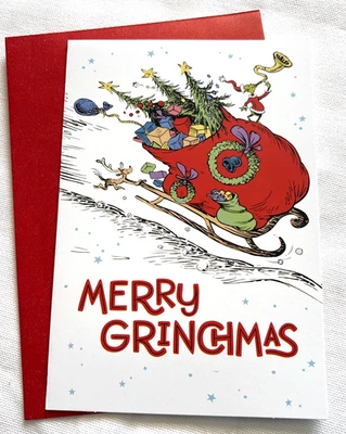 Christmas The Grinch Dr. Seuss Merry Grinchmas Hallmark Greeting Card - Image 1 of 4