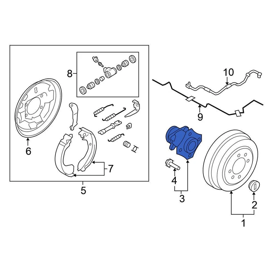 For Nissan NV200 2013-2021 Nissan 432029SM0A Rear Wheel Bearing & Hub Assembly — 第 1/1 张图片