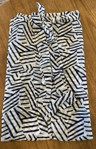 Women's One Size Swimsuit Cover Up Summer Beach Wrap Skirt White (Navy Stripes) - Picture 1 of 9