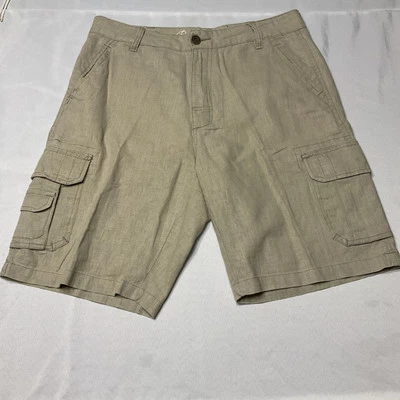 Paradise Collection Mens Khaki Linen light weight daily cargo shorts 32 - Image 1 of 4