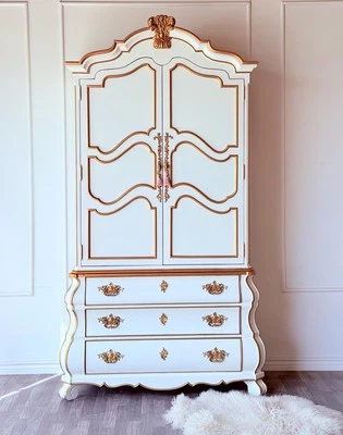 French Country Wardrobe | Linen Cabinet | White Chest of Drawers - Image 1 of 4