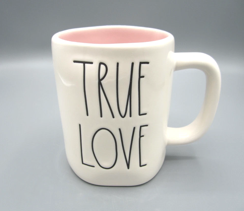 Rae Dunn & Disney "True Love & Rose" White, Pink Princess Coffee Mug 20 oz (351) - Image 1 of 4