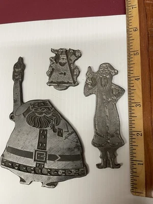 圣诞假期圣诞老人 3 件 20 世纪 40 年代广告凸版老式未安装 — 第 1/4 张图片