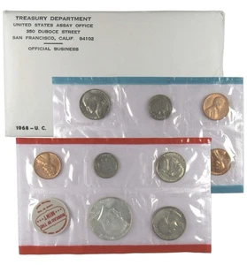 1968 Uncirculated Coin Set U.S Mint Original Government Packaging OGP - Picture 1 of 1