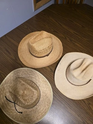 Lot Of 3 Cowboy Long Oval Hats Atwood Fits Mexico Descent Condition Used Caps - Image 1 of 4