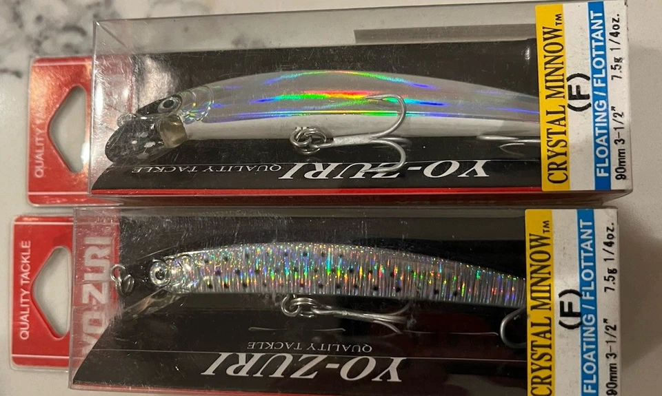Yo-Zuri 3 1/2" Floating Fishing Lure 90mm 1/2 Oz Crystal Minnow R1324-SSH