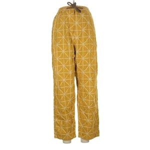 Kapital 8oz Color Denim Folk Dojo Embroidered Easy Pants Yellow 1 S  - Picture 1 of 10