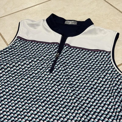 Camisa Callaway Para Mujer XL Azul Marino Opti-Dri Golf Sin Mangas Cuarto Cremallera Cuello Simulado Foto 1 de 4