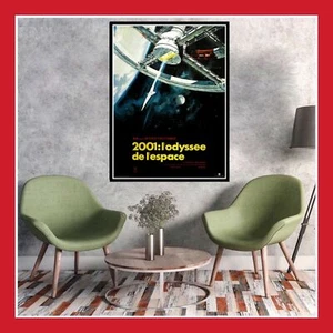 TOILE COTON AFFICHE CINEMA FILM POSTER PHOTO 2001 L’ODYSSÉE DE L’ESPACE KUBRICK - Imagen 1 de 2