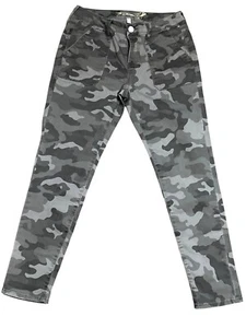 Seven7 Utility Camouflage Denim Mid Rise Slim Straight Jeans in a Floral Camo 8 - Picture 1 of 15