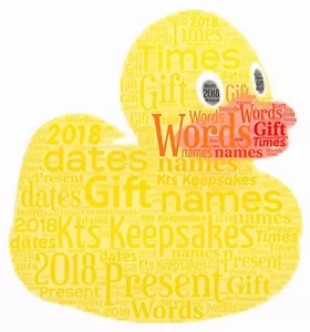 Wortkunst Bild personalisiert Geschenk Andenken Gummiente - Bild 1 von 1