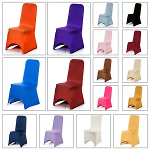1-150 Chair Covers Spandex Stretch Removable Slip Seat Cover Wedding Events UK - Picture 1 of 98