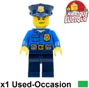 Lego Figurine Minifig City police policier chef casquette bleu badge cty0476 - Imagen 1 de 1