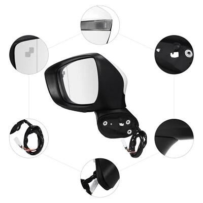 Left Driver Side Mirror For 2015-2016 MAZDA CX-5 Black , W/ Blind Spot Detection Foto 1 de 4